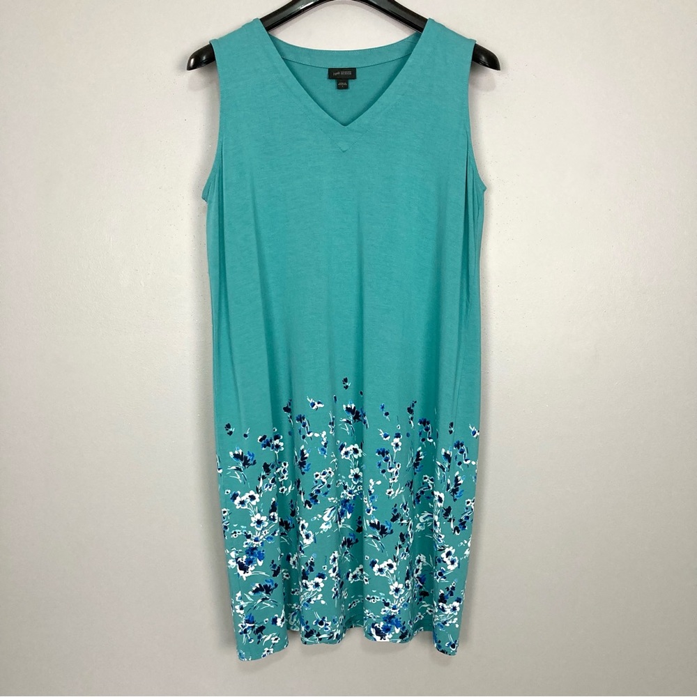 J. Jill Wearever Collection Midi Dress Women’s Size L Sleeveless V-Neck Knit